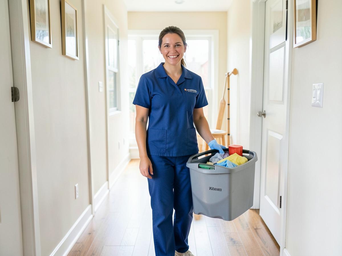 A Haven Home Cleaning professional arriving at a Minneapolis home